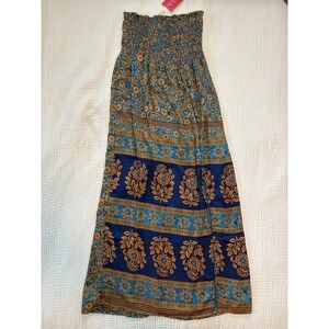 Raga Maxi Dress Small Off-the-Shoulder Bohemian Floral Boho Hippie Festival Slit